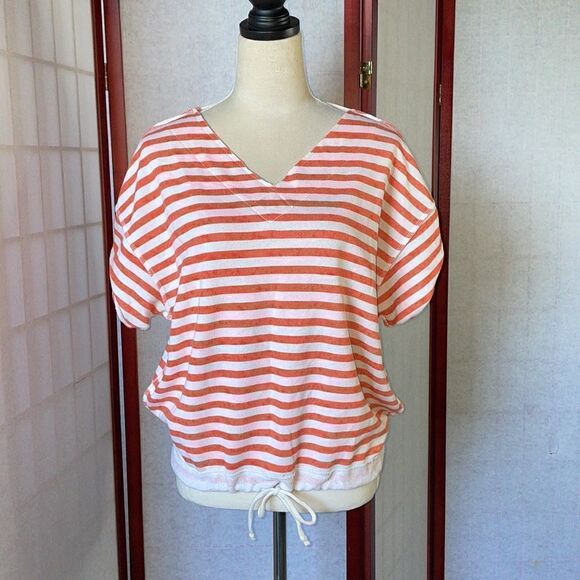 Alternative Orange and White Pullover Short Sleeve Sweatshirt (Size: Small) - Picture 3 of 9